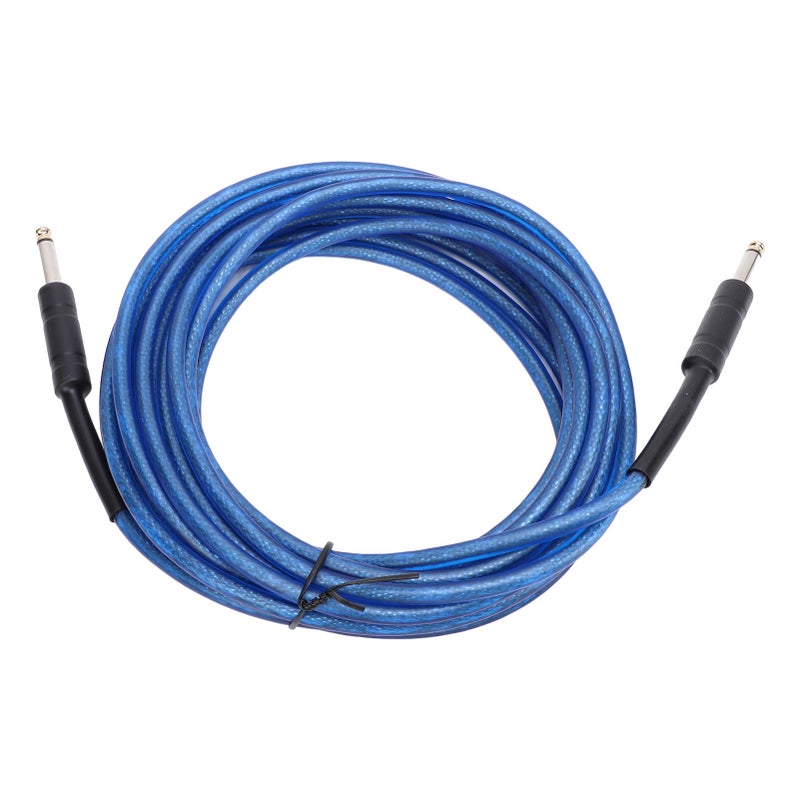 Guitar Cable: 6M Blue PVC Metal Material With Gold Plated Connectors - Enhanced Durability Spring Spiral Joints Instrument Cable for Electric Guitars Bass Mixers Amplifiers Musicians Sound Enthusiasts - Image 2