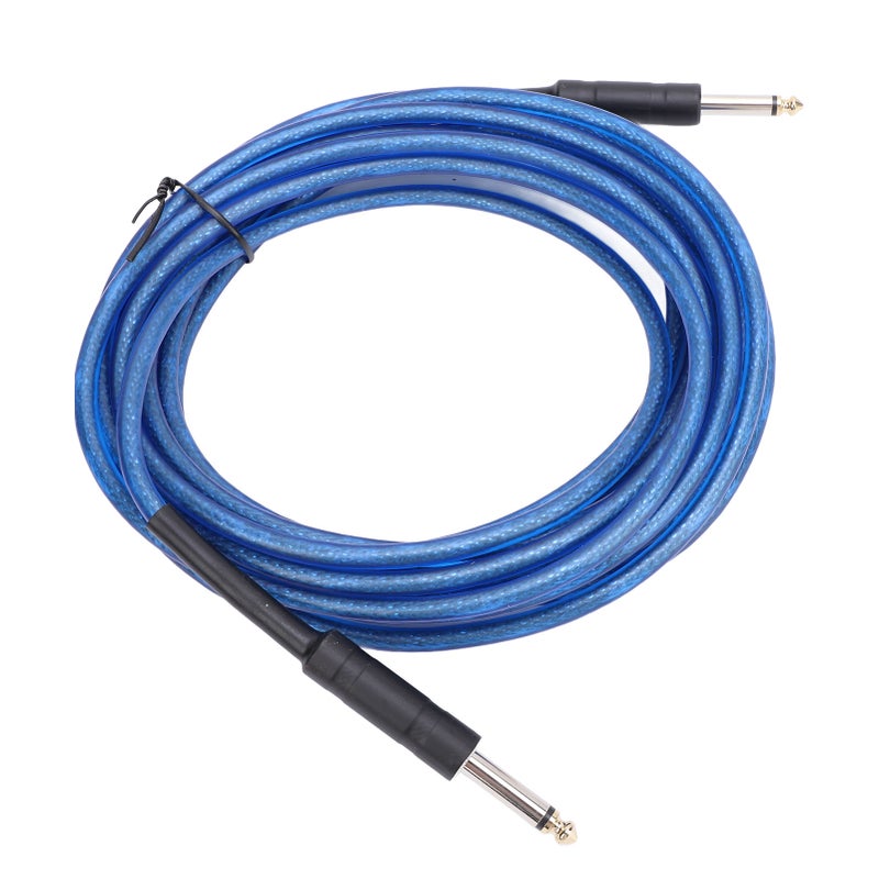 Guitar Cable: 6M Blue PVC Metal Material With Gold Plated Connectors - Enhanced Durability Spring Spiral Joints Instrument Cable for Electric Guitars Bass Mixers Amplifiers Musicians Sound Enthusiasts - Image 4