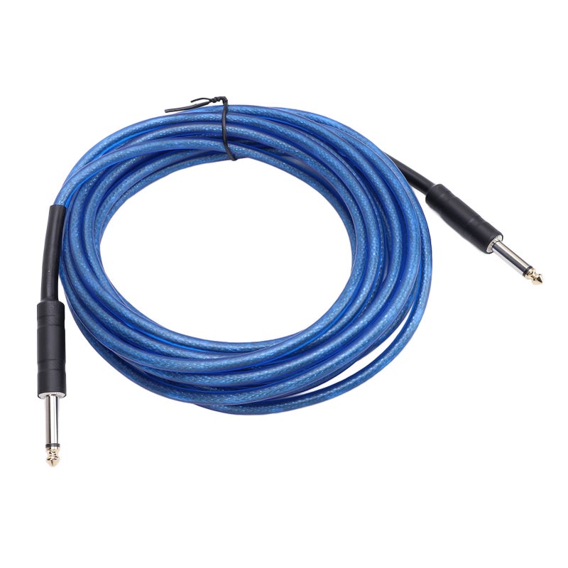 Guitar Cable: 6M Blue PVC Metal Material With Gold Plated Connectors - Enhanced Durability Spring Spiral Joints Instrument Cable for Electric Guitars Bass Mixers Amplifiers Musicians Sound Enthusiasts - Image 5