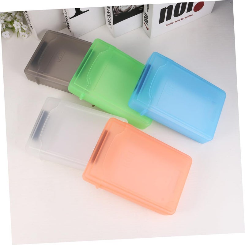 5pcs Hard Drive Protection Case Durable Plastic Drop Resistant Storage Box Mixed Colors - Image 5