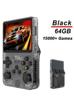 Generic R36S Handheld Retro Gaming Console Linux System with 64G TF Card, Preloaded with 15000+ Games, Retro Video Game Console 3.5-inch IPS Screen (Black 64G)  - Image 2