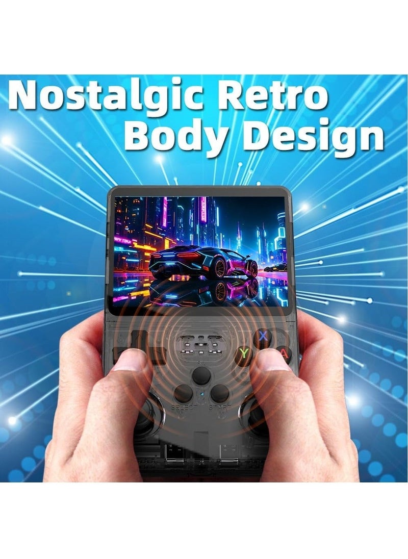 Generic - R36S Handheld Retro Gaming Console Linux System with 64G TF Card, Preloaded with 15000+ Games, Retro Video Game Console 3.5-inch IPS Screen (Black 64G) - Image 1