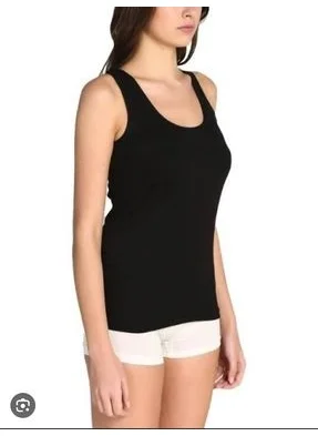 Tutku Passion Thick Strap Undershirt Black Quality Lycra 1 Piece