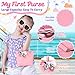 HUUIDY Play Purse for Little Girls Toddler Travel Purse with Accessories Pretend Play Toys Including Handbag Camera Phone Wallet Fake Makeup Birthday Christmas Gifts for Girls Ages 3 - Image 4