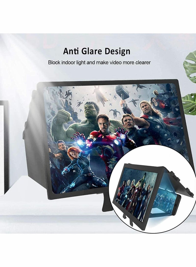 Y&D 12" 3D Mobile Phone Screen Magnifier, HD Magnifier Projector for Movies, Videos, and Gaming - Image 2