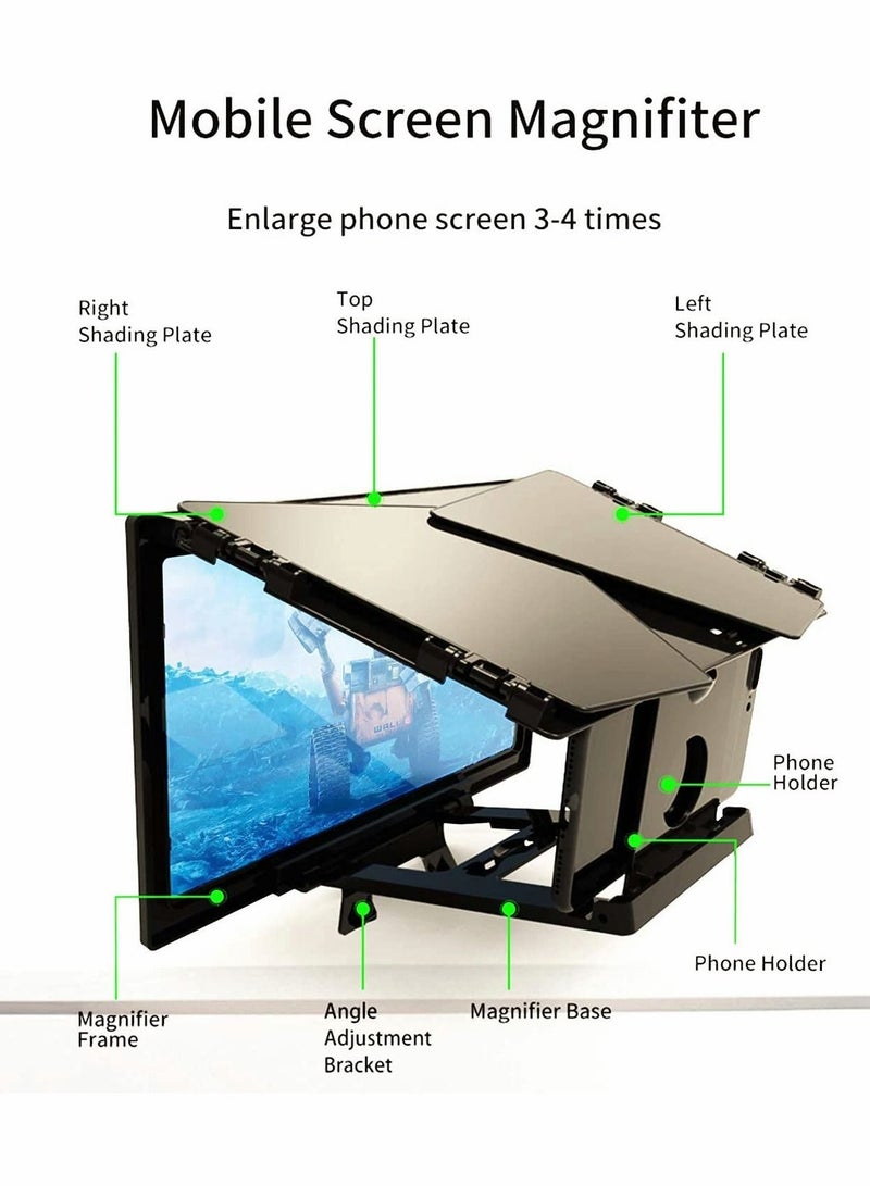 Y&D 12" 3D Mobile Phone Screen Magnifier, HD Magnifier Projector for Movies, Videos, and Gaming - Image 4