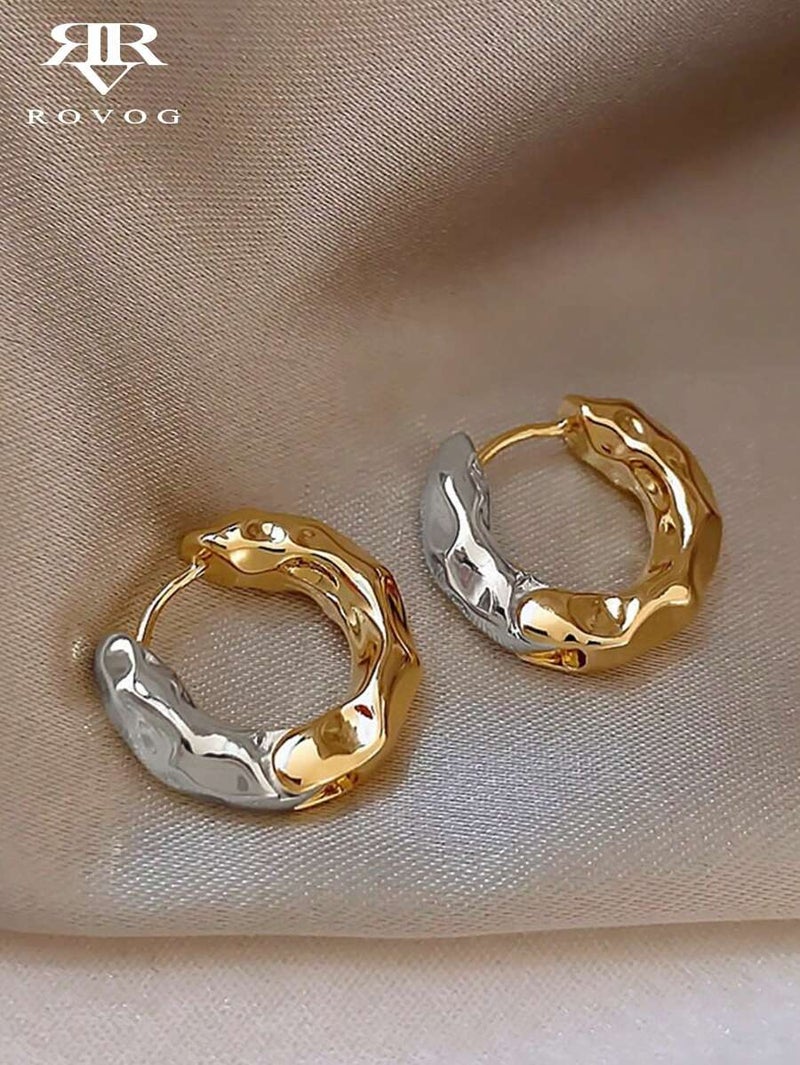 Shein 1 Pair French Style Vintage Minimalist Cool Tone Daily Women's Ear Cuffs - One  Size - Image 1