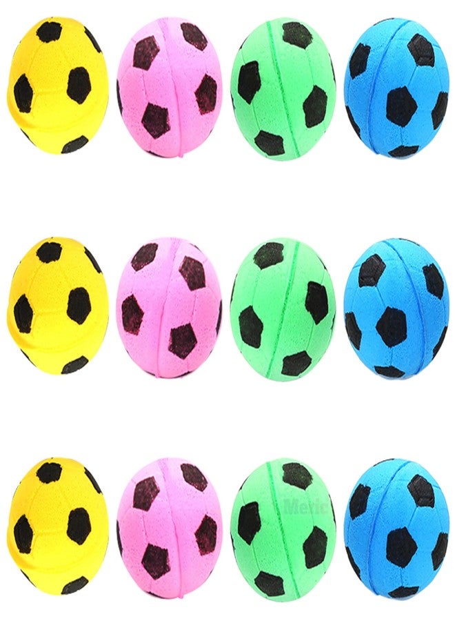 Meric CoCoo 1.5-Inch Soft Foam Cat Soccer Balls, Bouncy & Lightweight, Interactive Indoor Play Toys for Kittens & Cats, Quiet & Durable, Bright Colors, 12-Pack - Image 1
