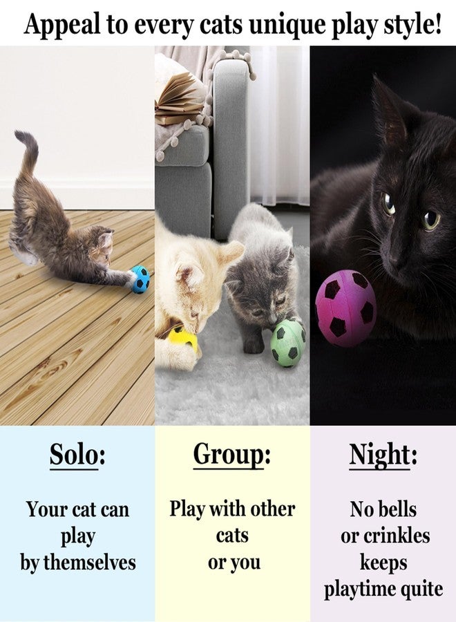 Meric CoCoo 1.5-Inch Soft Foam Cat Soccer Balls, Bouncy & Lightweight, Interactive Indoor Play Toys for Kittens & Cats, Quiet & Durable, Bright Colors, 12-Pack - Image 5