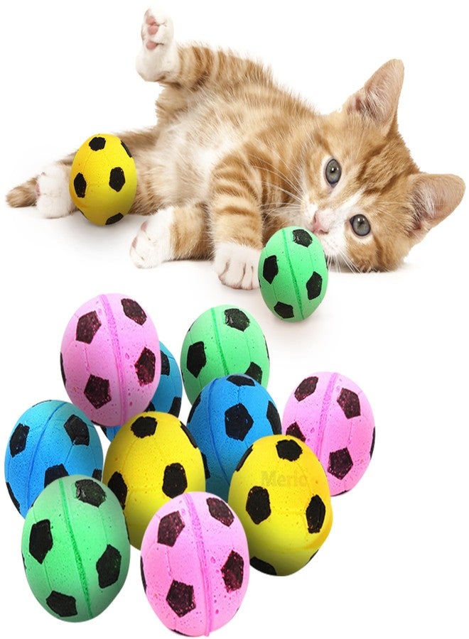 Meric CoCoo 1.5-Inch Soft Foam Cat Soccer Balls, Bouncy & Lightweight, Interactive Indoor Play Toys for Kittens & Cats, Quiet & Durable, Bright Colors, 12-Pack - Image 2