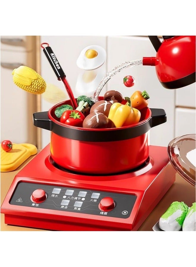 Children's Gift Pretend Play Toy For Boys And Girls, Baby Simulation Kitchen Cooking Set With Fruit Cutting Fun. - Image 2