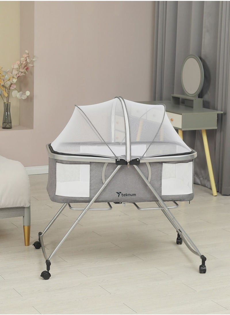 3 - In - 1 Baby Cot , Cradle With Mosquito Net And Wheels - Dark Grey - pzsku/Z5D362F98F03A2C2E003CZ/45/_/1672150300/2a9076ed-7b0b-43bb-a518-d202fa566275
