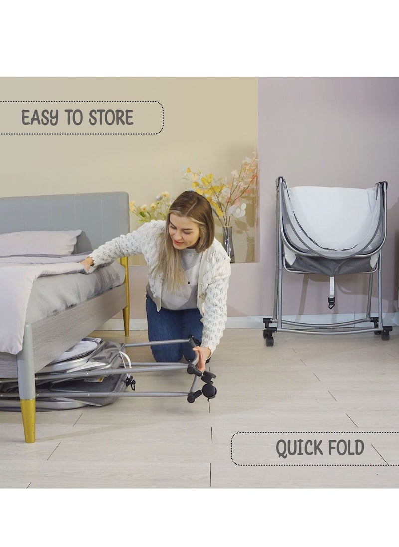 3 - In - 1 Baby Cot , Cradle With Mosquito Net And Wheels - Dark Grey - pzsku/Z5D362F98F03A2C2E003CZ/45/_/1672150300/39afc60e-da00-4503-85db-78eca3526e52