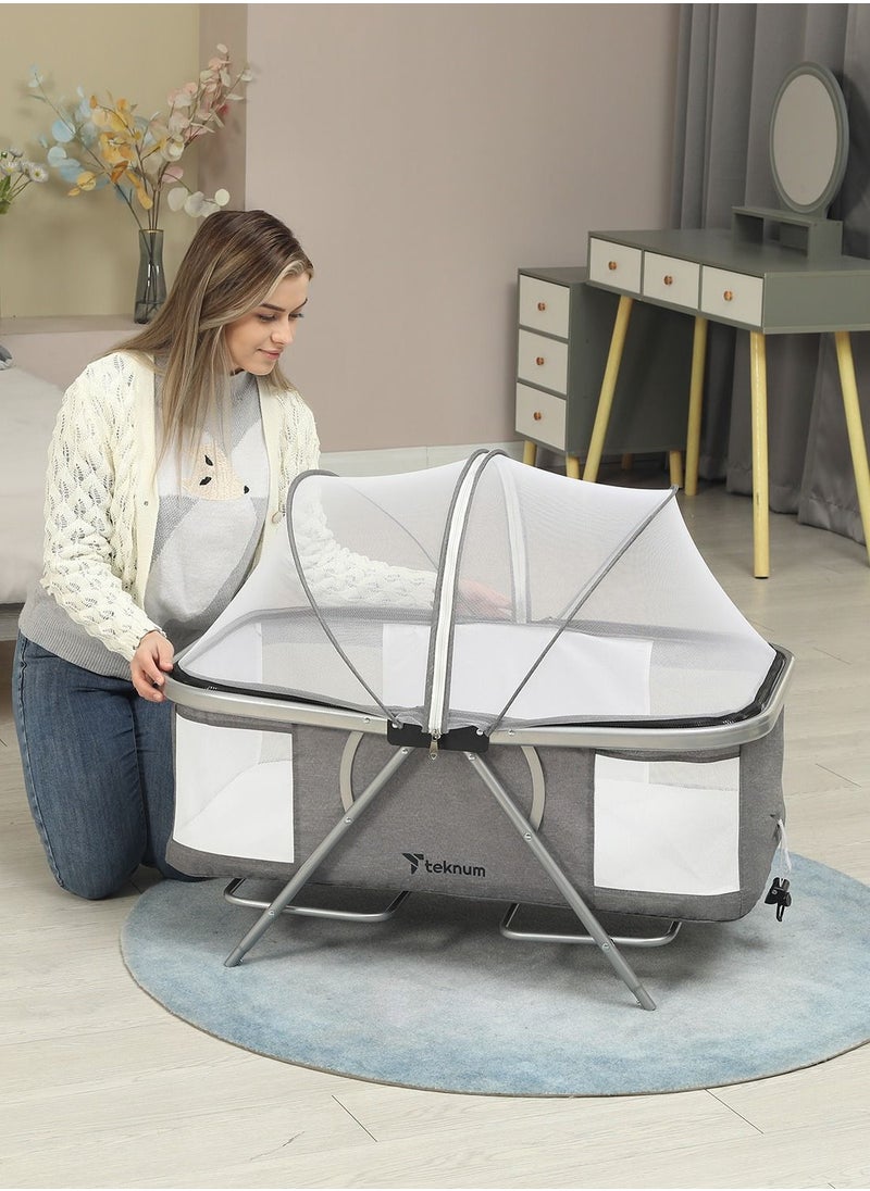 3 - In - 1 Baby Cot , Cradle With Mosquito Net And Wheels - Dark Grey - pzsku/Z5D362F98F03A2C2E003CZ/45/_/1672150300/4c3765c5-e074-4447-b719-5f183fa7f71c