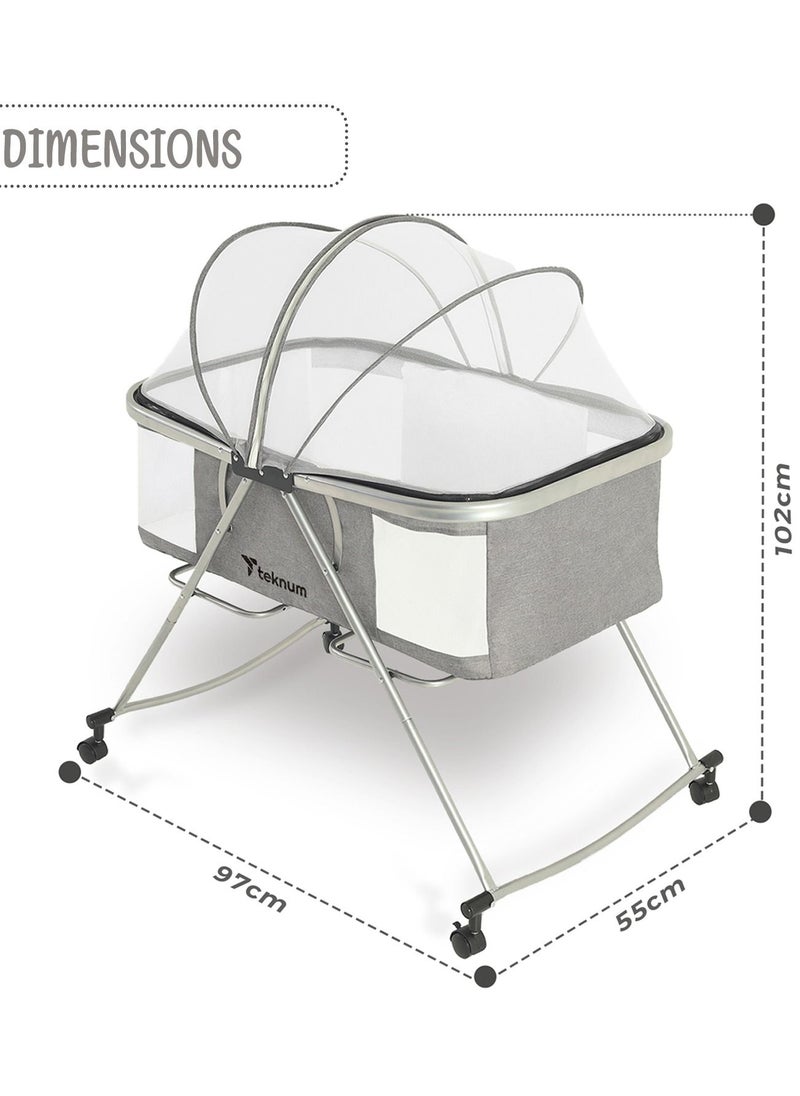 3 - In - 1 Baby Cot , Cradle With Mosquito Net And Wheels - Dark Grey - pzsku/Z5D362F98F03A2C2E003CZ/45/_/1672150300/8fdf09f3-cad5-4689-b971-327d7f0e70a0