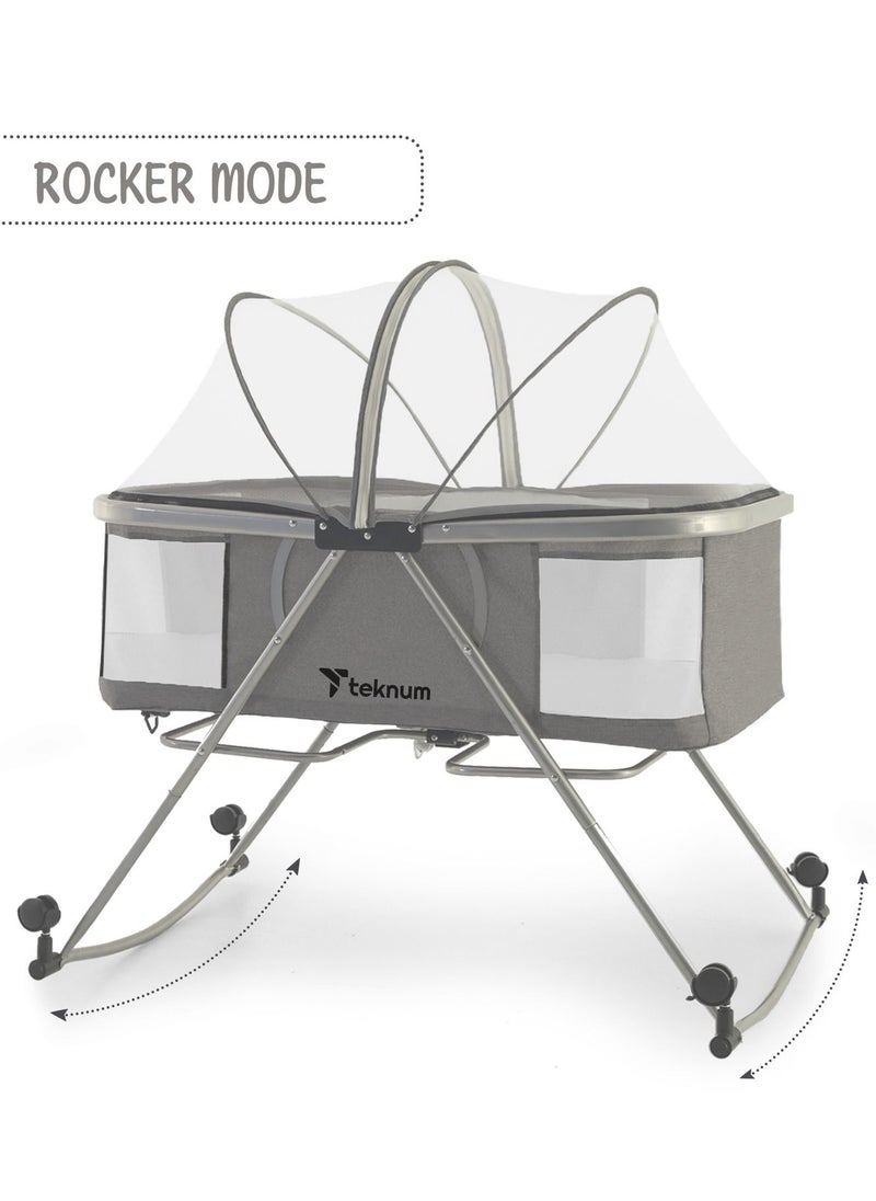 3 - In - 1 Baby Cot , Cradle With Mosquito Net And Wheels - Dark Grey - pzsku/Z5D362F98F03A2C2E003CZ/45/_/1672150300/c7adb8fa-5471-4290-bb2e-4723eaa38b53
