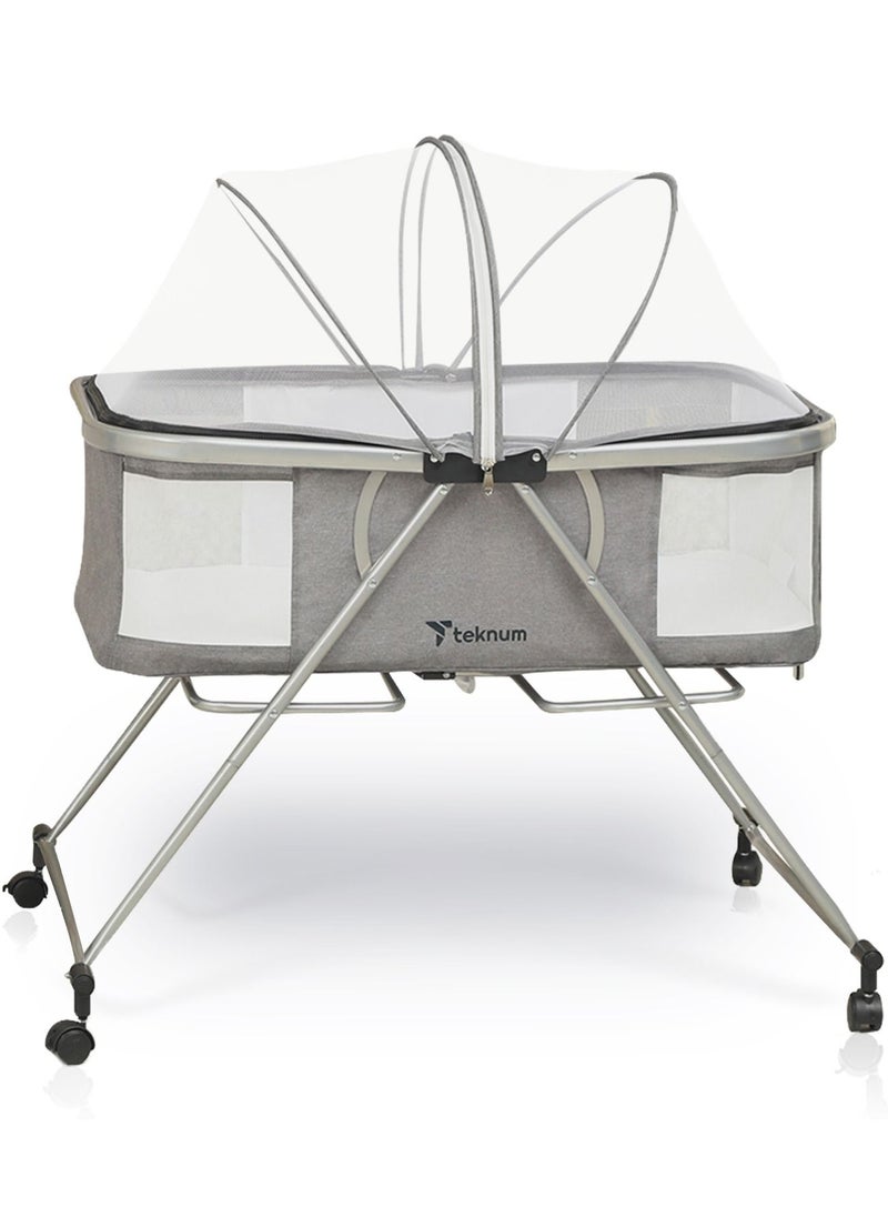 3 - In - 1 Baby Cot , Cradle With Mosquito Net And Wheels - Dark Grey - pzsku/Z5D362F98F03A2C2E003CZ/45/_/1672150301/e8c4fc76-638d-4840-8490-756e05c41144