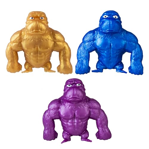 The Orb Factory ORB Mega Precious Metals Funkee Monkee 3 Pack Metallic Colored Stretchy Squishy Funny Monkeys Perfect to Squeeze for Stress Relief Fun Collectible Sensory and Fidget Toys for Kids and Adults - Image 5