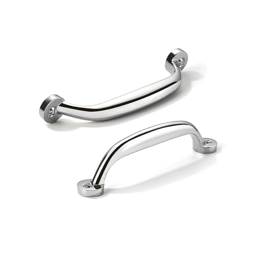 CABDM 10 Pack 4 inch Hole Center Polished Chrome Cabinet Pulls Heavy Duty Solid Drawer Hardware Handles Kitchen Vanity Bathroom Handles - Image 1