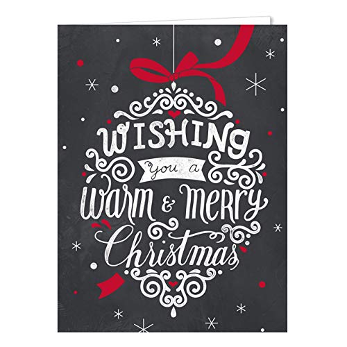Canopy Street Celebrate the Season Chalkboard Christmas Card Assortment Pack / 25 Greeting Cards Set / 5 Holiday Designs Versed Inside With White Envelopes - Image 4