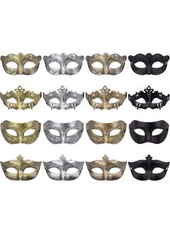 The Bros Mardi Gras Masks Shining Plated Gold Masquerade Mask Wedding Props Party Costume Accessory  - Image 1