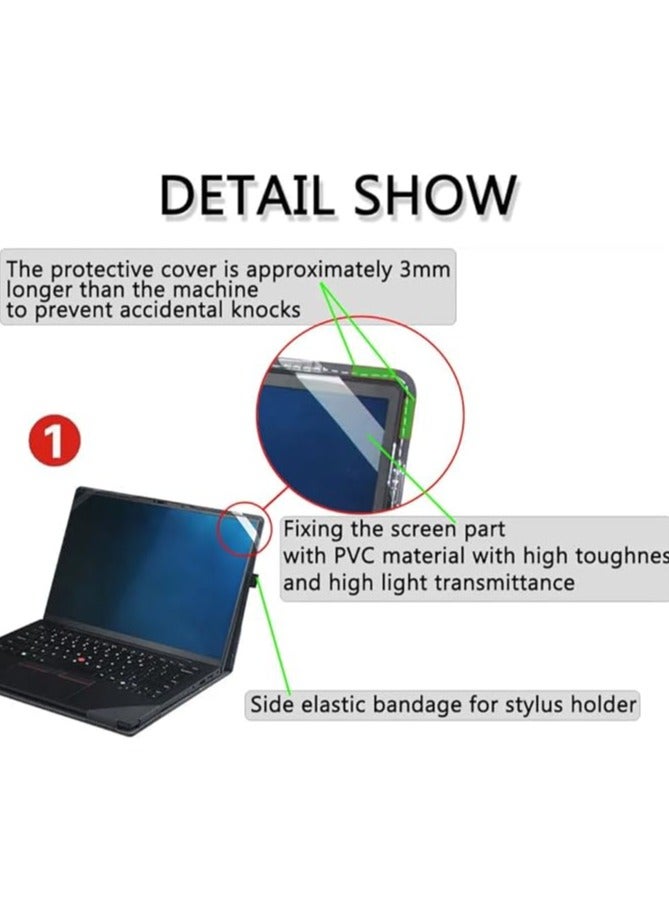 غطاء حالة متوافقة مع لابتوب HP Envy x360 2 في 1 14-FA 14z-FA و 14-fc 14t-fc 2024 14 بوصة، غلاف حماية جلدي قذيفة مع دعامة تبريد قابلة للثني - Image 5