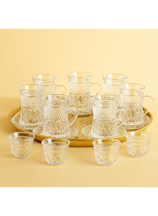 Dania Saudi clear glass tea and coffee cup set, 36 pieces: 12 tea cups + 12 tea saucers + 12 coffee cups - Image 3