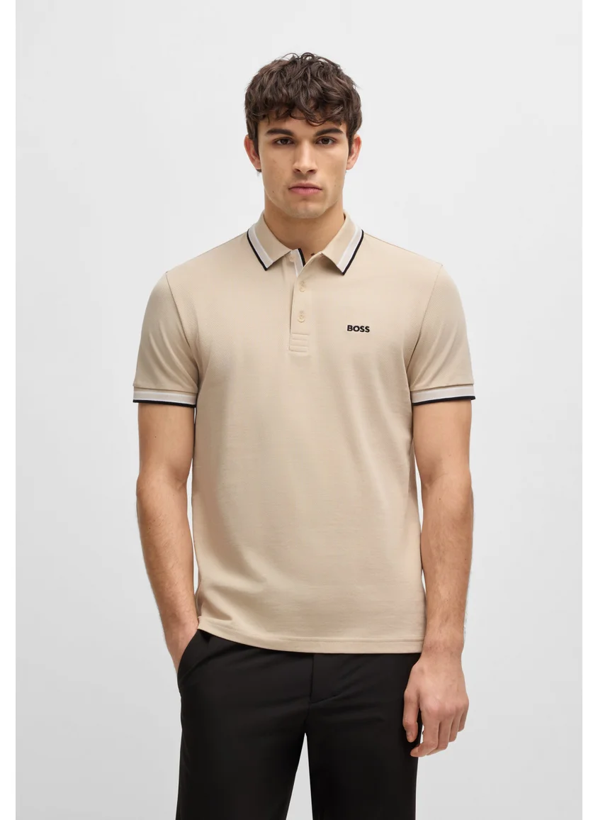 BOSS Paddy polo shirt in cotton piqué with logo undercollar