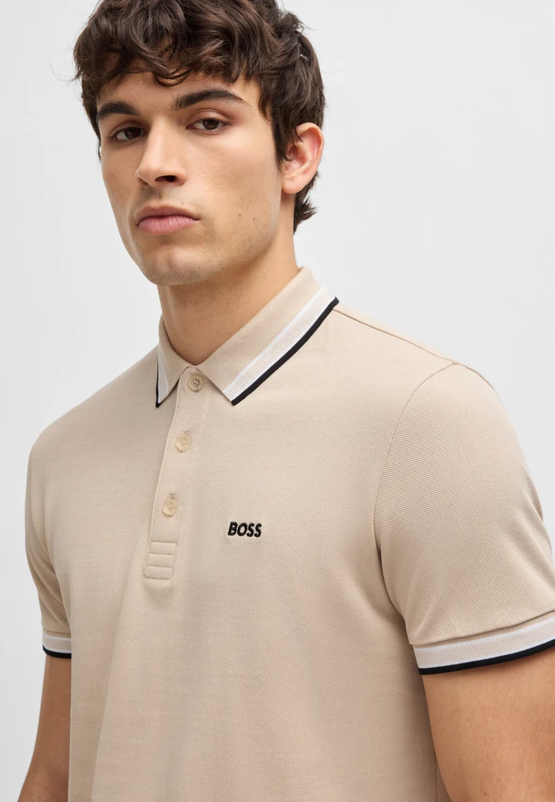 BOSS Paddy polo shirt in cotton piqué with logo undercollar