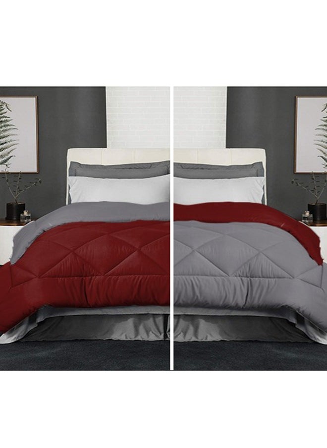 Tiba - Double face quilt Gray& Dark red 160*235cm - Image 1