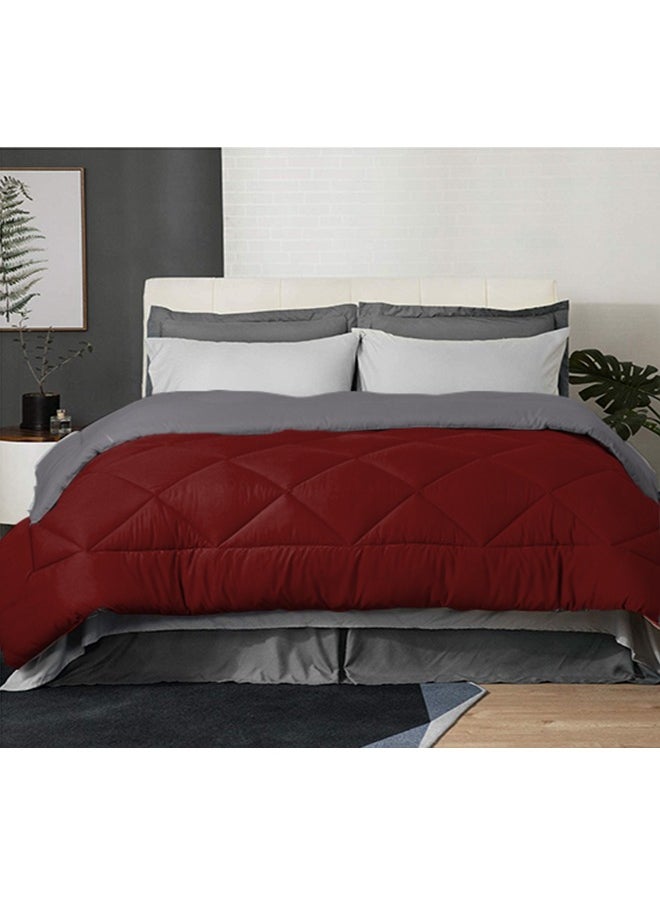 Tiba - Double face quilt Gray& Dark red 160*235cm - Image 1