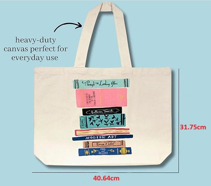 BROGBUS Classics Canvas Tote Bags for Women Girls Canvas Handbag Zipper Large Capacity Shoulder Bag for College Office Use - Image 5