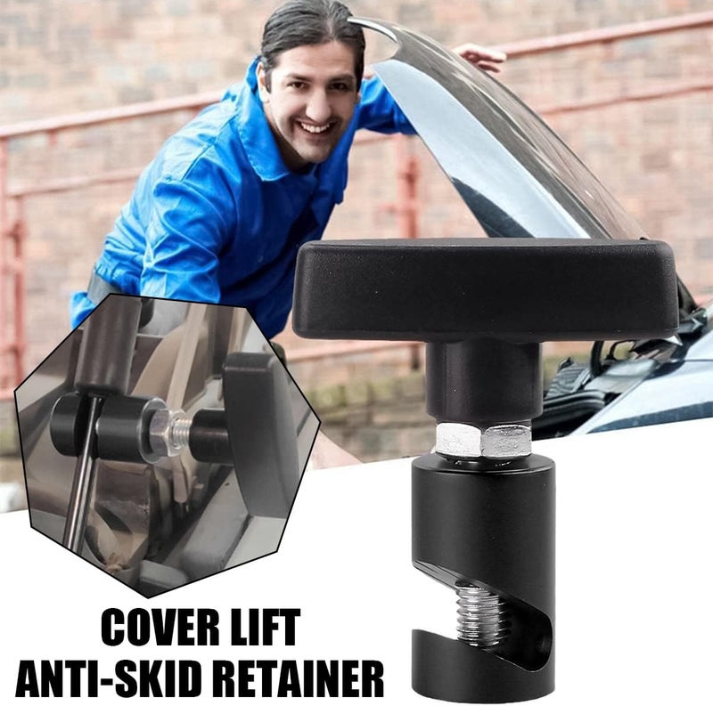 zipelo Lift Support Clamp, Hood Strut Fixing Clamps with Brass Core, Shock Prop Strut Stopper Retainer for Car Hood, Spark Plug Gap Gauge Tool, Universal Automotive Accessories (Black) - Image 3