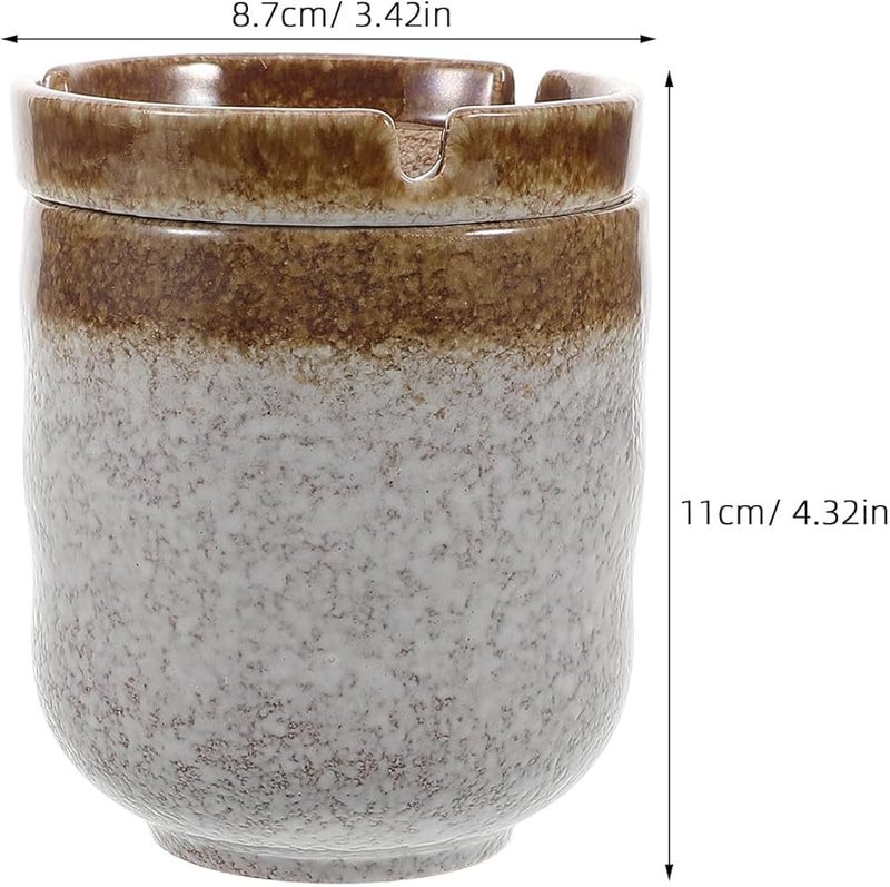 منفضة سجائر يابانية من السيراميك مقاومة للرياح، خزف كلاسيكي قديم، طاولة منزلية، مطعم سوشي، نمط خريفي - Image 3