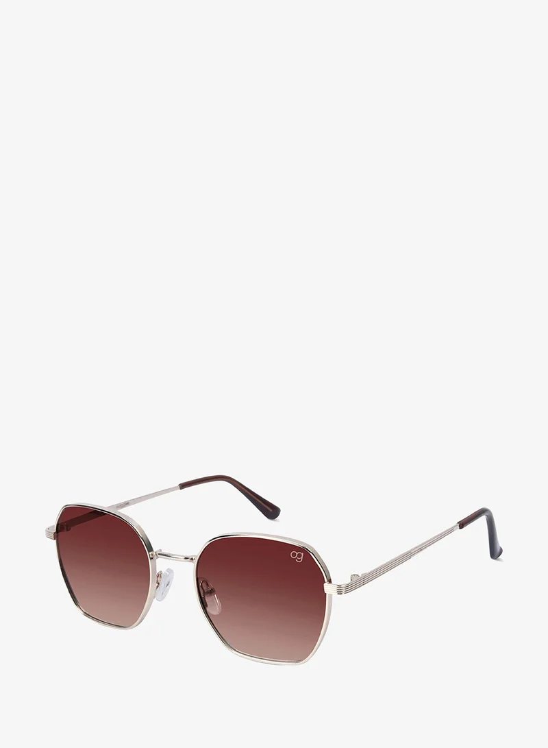Woggles UV- Protected  Brown Hexagonal Sunglasses