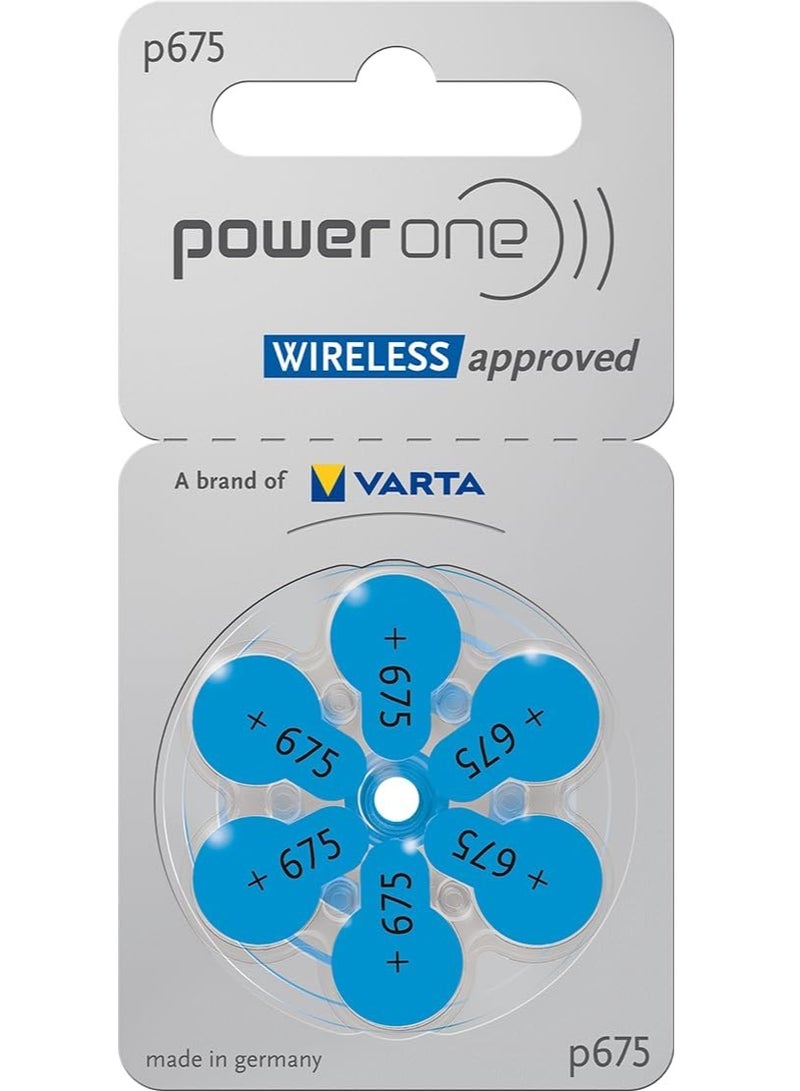 Power One 6pcs Genuine P675 High Level Hearing Aid Battery Pack  - Image 1