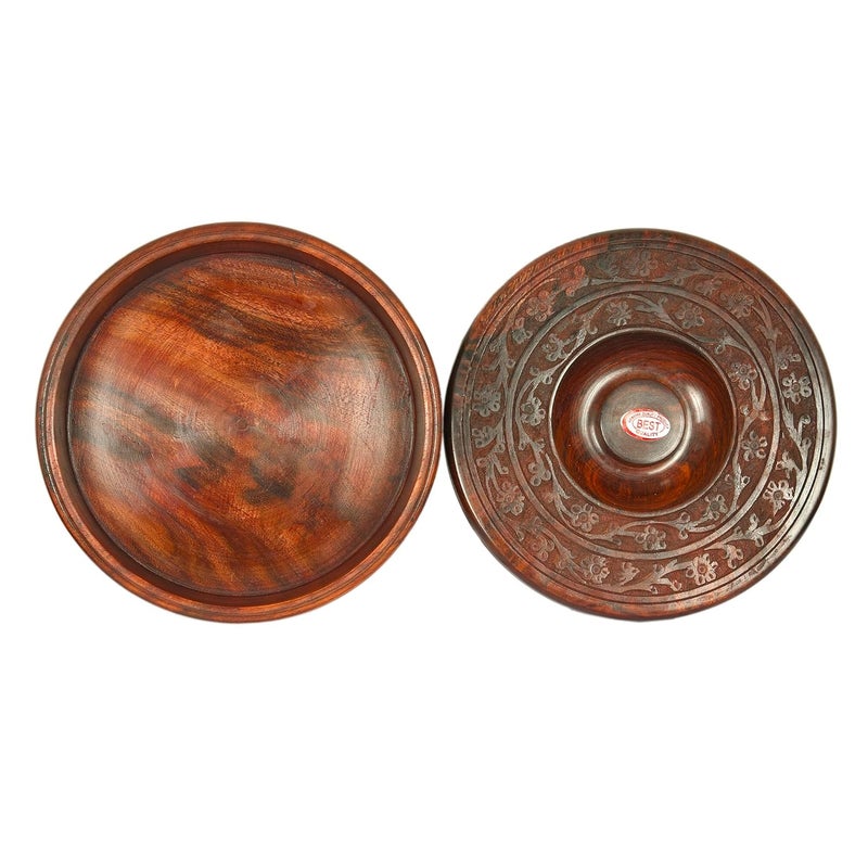VDR Chapati Box Wooden Roti Hot Box in Sheesham Wood Casseroles Dabba Case Server Tableware Server for Kitchen Brown - Image 2