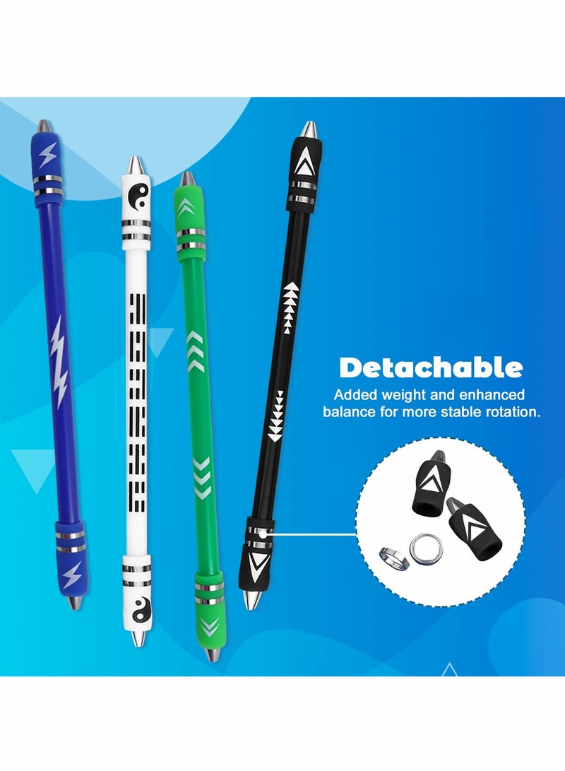 Generic Weighted Finger Spinning Pen with Silicone Bracelet, Metal Tip Gaming Finger Pen, Anti-Slip 8.5-Inch Rotating Ballpoint for Stress Relief, No Refill Needed for Students and Adults.  - Image 3