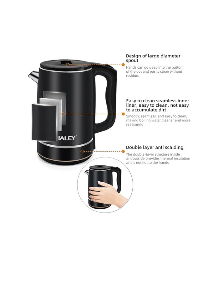 Haley غلاية كهربائية هالي 3 لتر، 2000 واط، هيكل داخلي من الفولاذ المقاوم للصدأ 304، غلاية ماء ساخن، ضمان لمدة عامين، HY-8901 (3 لتر) - Image 2