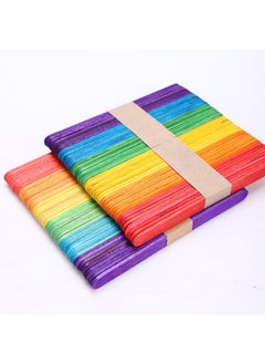 ZCM-HAPPY 500 Pieces Wooden Ice Cream Sticks DIY Handmade Multicolor 114x10x2 mm  - Image 3