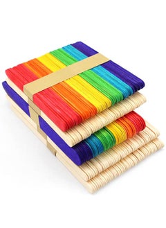ZCM-HAPPY 500 Pieces Wooden Ice Cream Sticks DIY Handmade Multicolor 114x10x2 mm  - Image 4