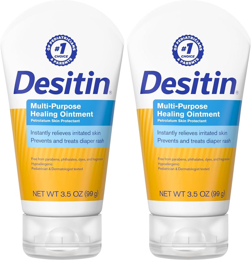 Desitin Skin Protectant Diaper Rash Ointment | Multi-Purpose | With Vitamins A & D | Travel Size | Pack of 2 - Image 1
