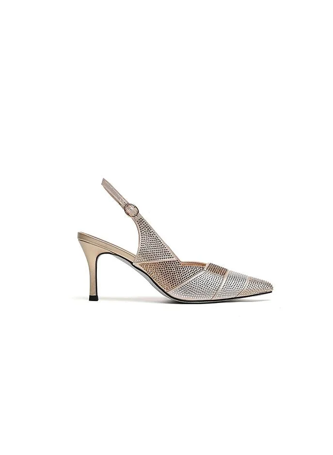 Cuple high-heeled slingback shoe