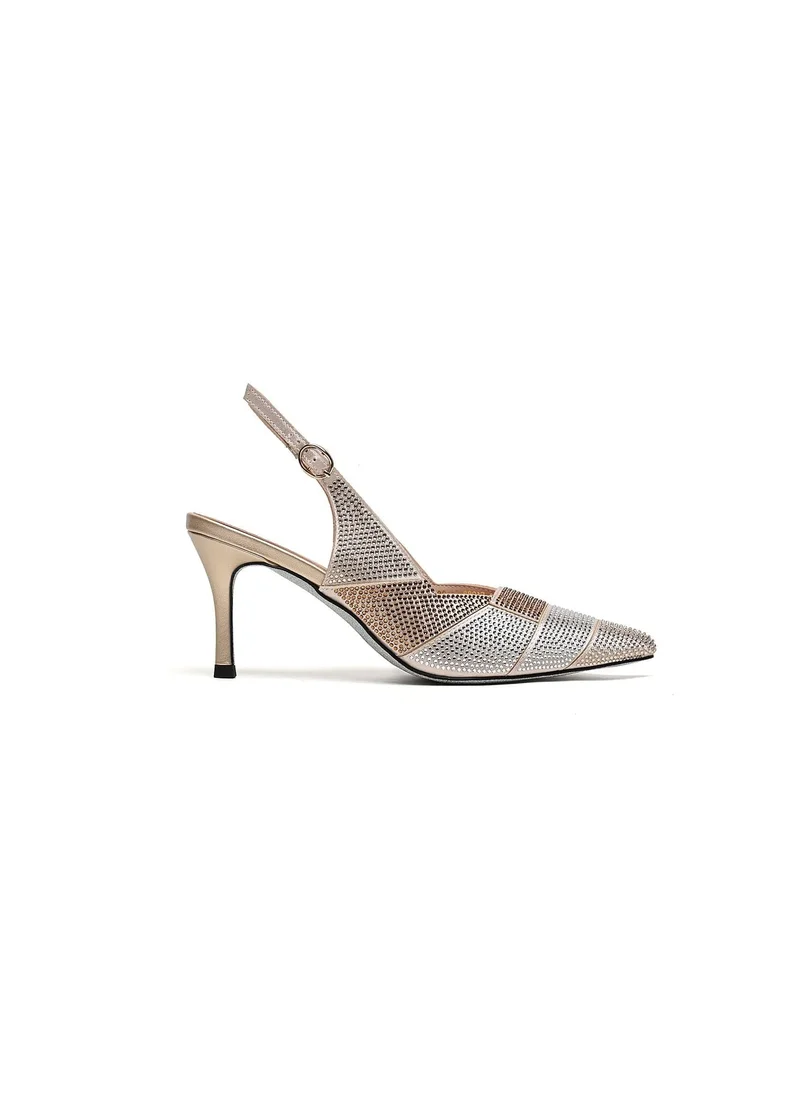 Cuple high-heeled slingback shoe