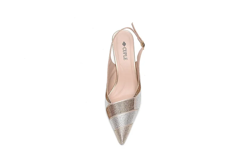 Cuple high-heeled slingback shoe
