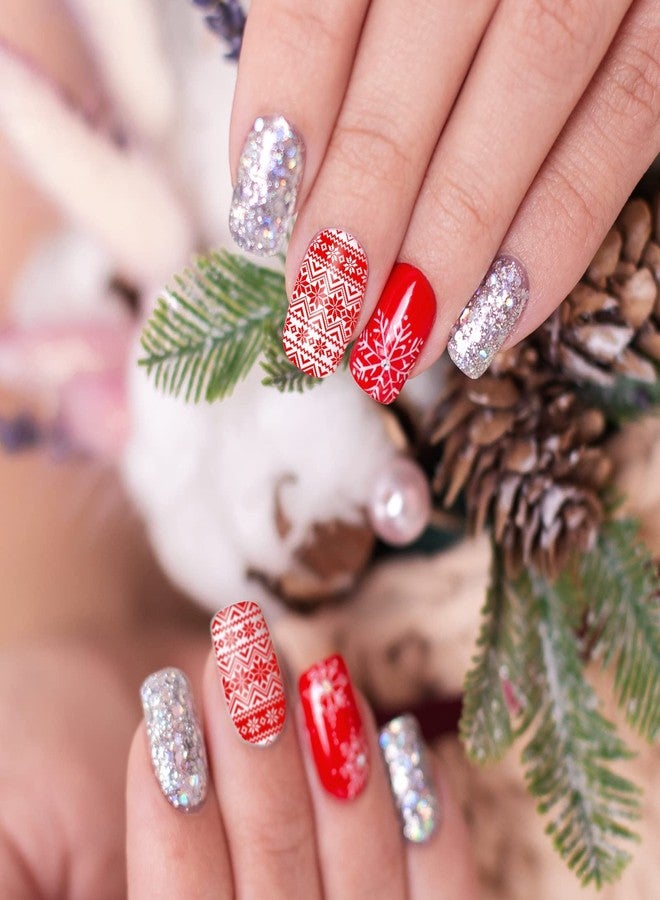 Whaline 6 Pieces Christmas Nail Art Stamping Plates Kit Christmas Tree Snowflakes Gingerbread Sweater Image Stamp Templates Holiday Nail Art Plates for Xmas DIY Print Manicure Salon Design Gift - Image 4