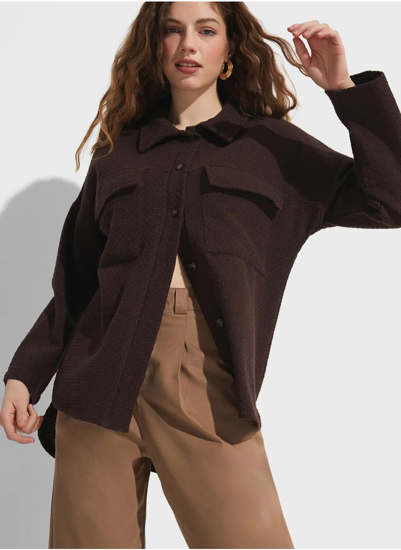 جون Pocket Detail Button Down Shirt