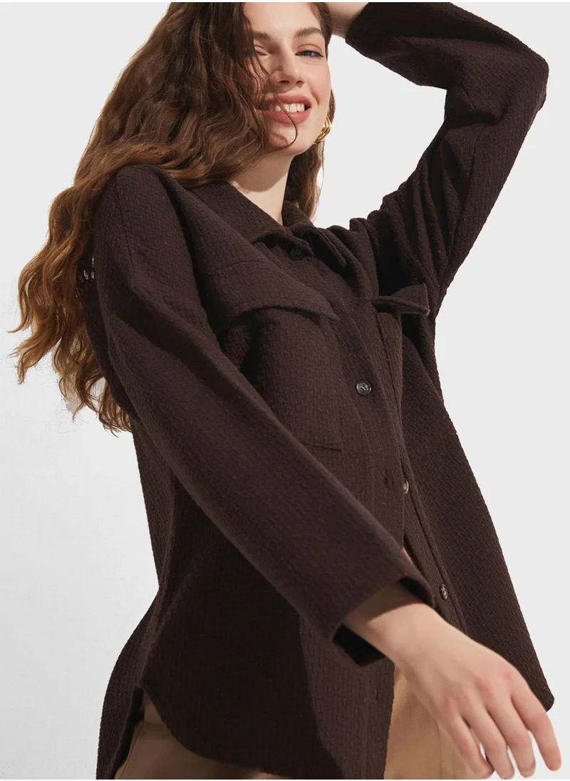 جون Pocket Detail Button Down Shirt