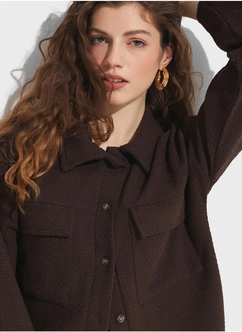 جون Pocket Detail Button Down Shirt