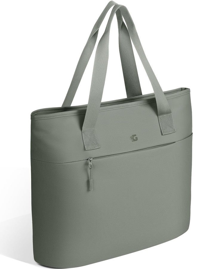 GLORIEROO 2-in-1 Insulated Lunch Tote Bag for Women, Soft Cooler Bags with 15.6 Inch Laptop Compartment, Large Capacity Computer Handbag for Work, Nurse, Office, Outdoor, Beach,Gym (Agave Green) - Image 5